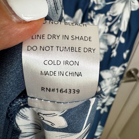 Petal & Pup Strapless Satin Floral Maxi Dress Blue Teal M - Picture 7 of 7